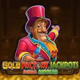 Gold Factory Jackpots Mega Moolah online game logo by Aurum Signature Studios on 10bet.org.pl